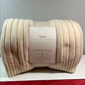 Threshold Studio McGee Ribbed Throw Blanket - Beige Cream